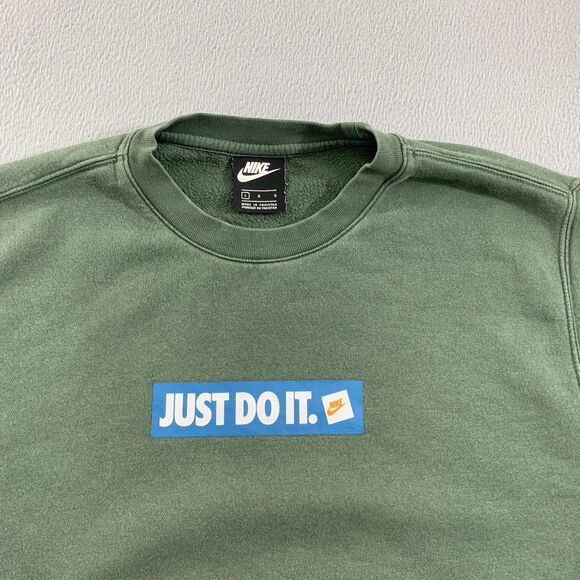 Nike Sweatshirt Mens Large Crewneck Pullover Just Do It Swoosh BV5089-337 - Picture 2 of 16